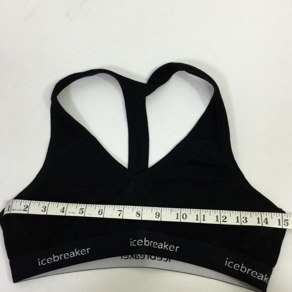 Icebreaker Womens Sprite Racerback Bra Wide Strap Stretch Black Size Medium - Picture 7 of 8